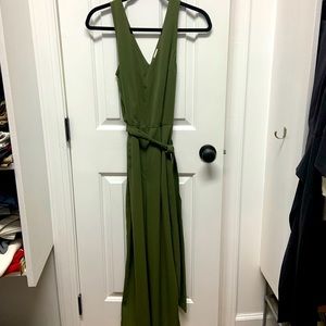Olive green wide leg jumpsuit